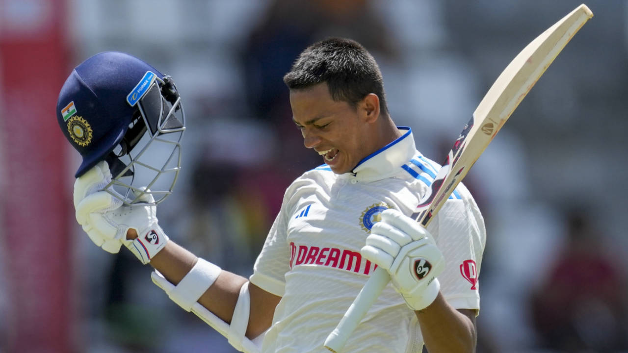 Yashasvi Jaiswal emulated his captain Rohit Sharma in scoring a hundred on Test debut against West Indies&nbsp;&nbsp;&bull;&nbsp;&nbsp;Associated Press