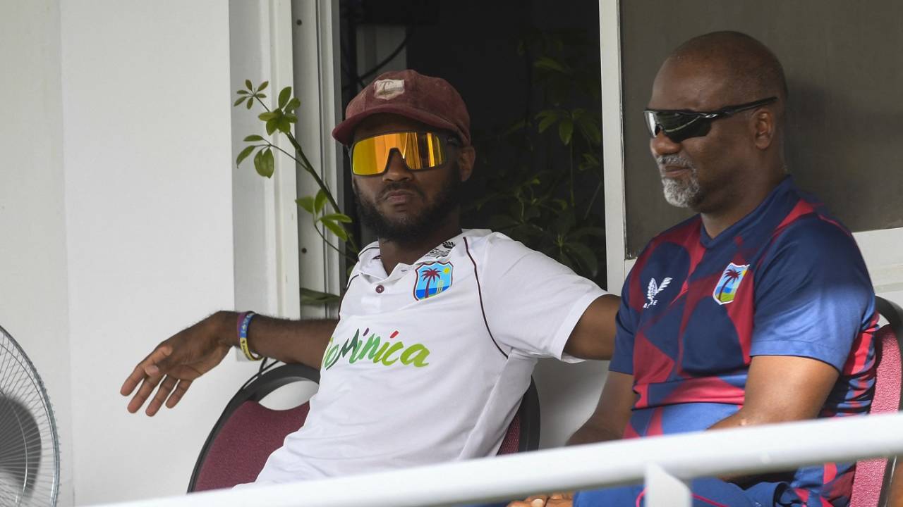 Captain Kraigg Brathwaite and head coach Andre Coley cut a sorry figure, West Indies vs India, 1st Test, Dominica, 3rd day, July 14, 2023
