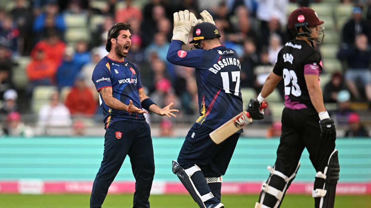 Shane Snater produced an outstanding spell to dent Somerset's top-order, Essex vs Somerset, Vitality Blast final, Edgbaston, July 15, 2023