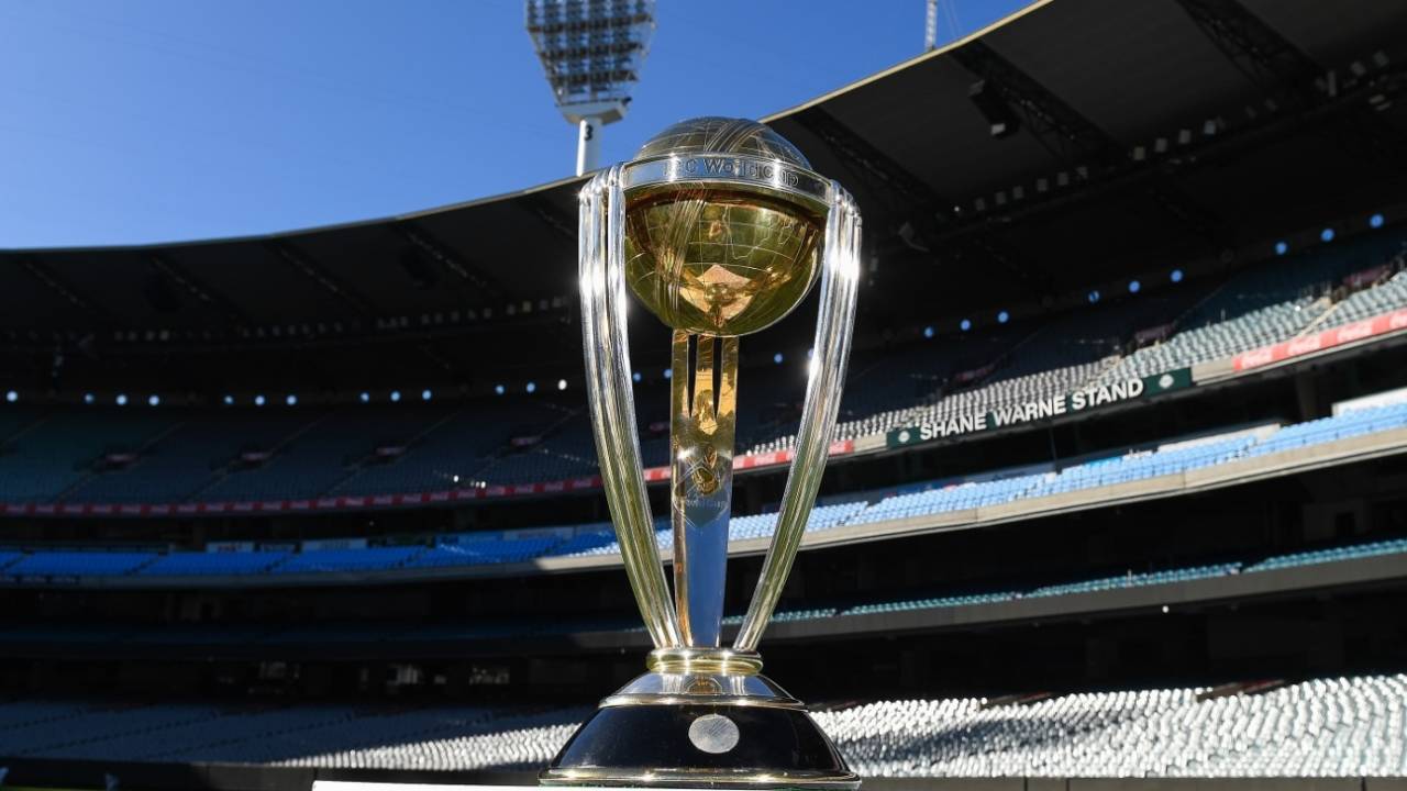 The World Cup trophy at the MCG, Melbourne, July 17, 2023