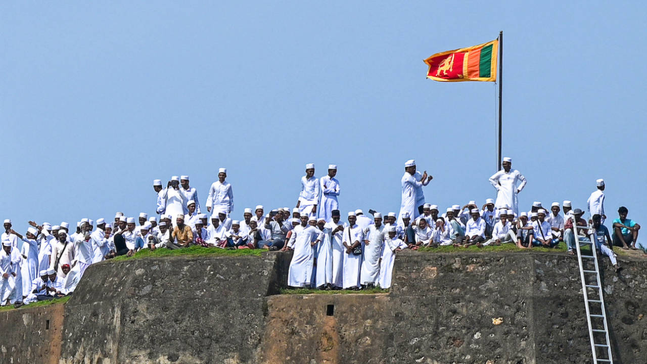 Spectators get on the Galle fort to catch the action, Sri Lanka vs Pakistan, 1st Test, Galle, 4th day, July 19, 2023