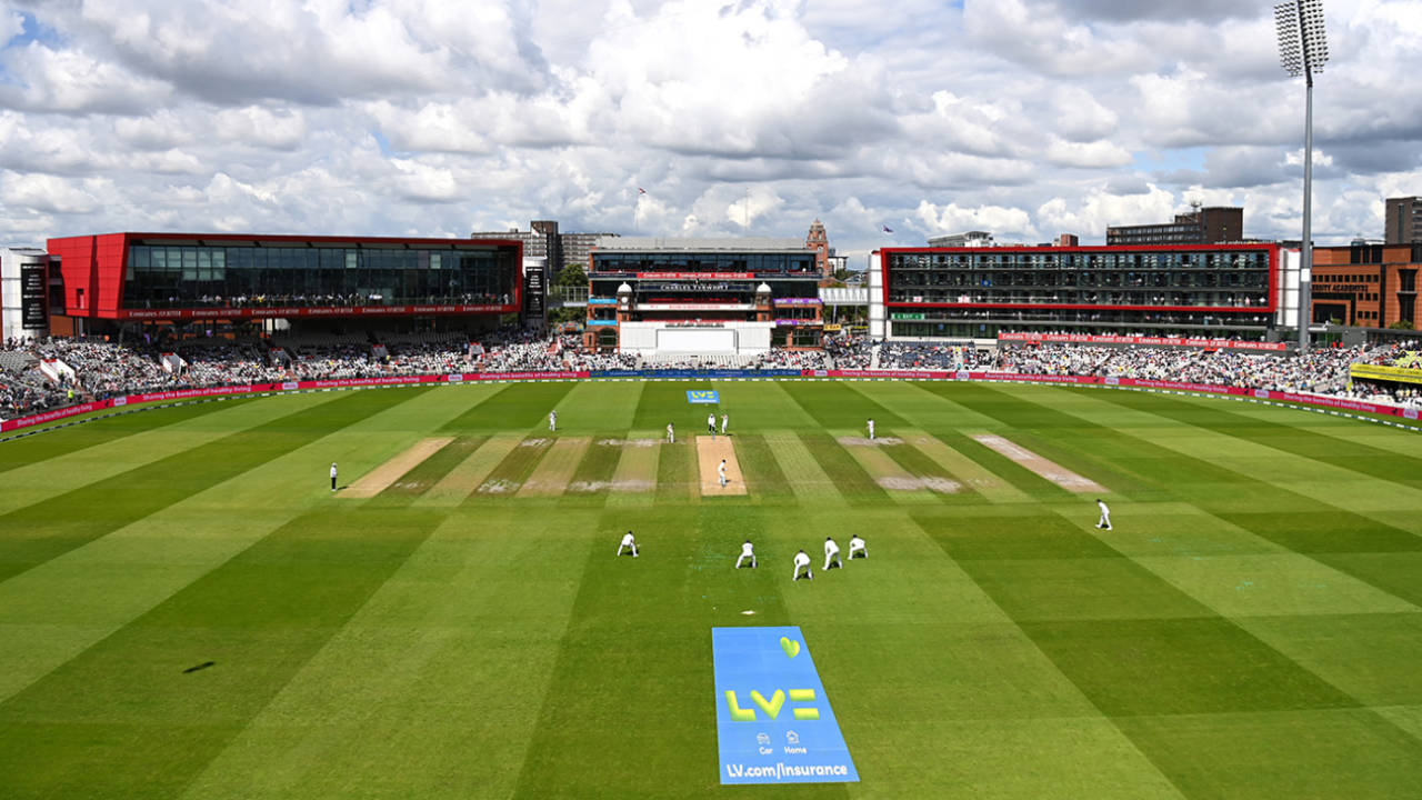 Early cloud cover gave way to sunshine at Old Trafford, England vs Australia, 4th Test, Old Trafford, July 19, 2023