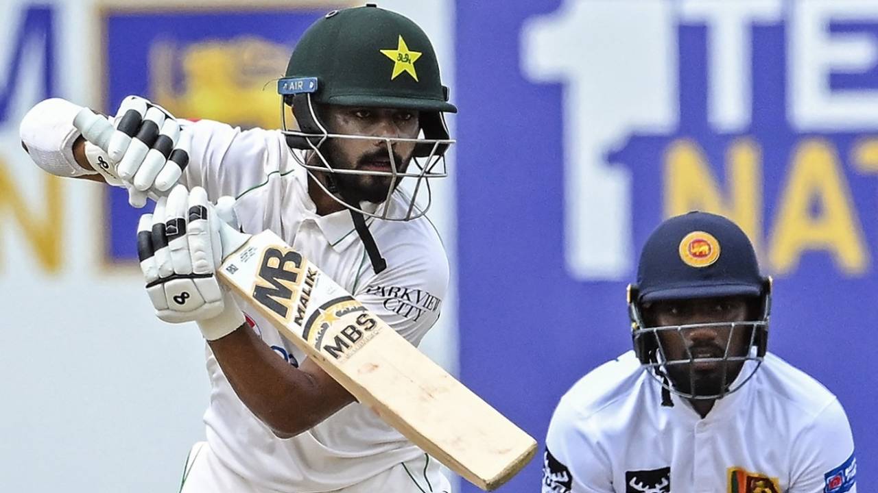 Saud Shakeel scored 30 off 38 deliveries in the chase, Sri Lanka vs Pakistan, 1st Test, Galle, 5th day, July 20, 2023