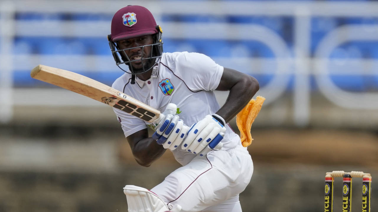 Jermaine Blackwood was a picture of patience in the second session, West Indies vs India, 2nd Test, Trinidad, 3rd day, July 22, 2023