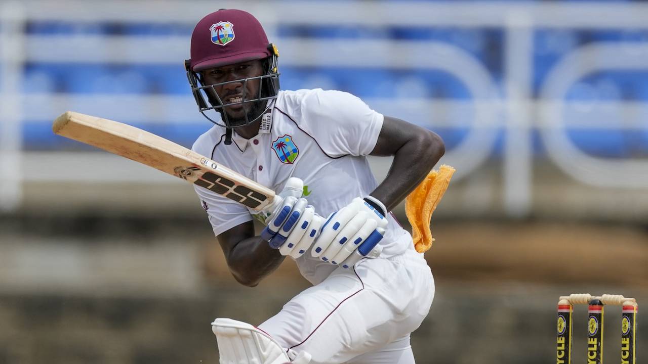 Jermaine Blackwood was a picture of patience in the second session, West Indies vs India, 2nd Test, Trinidad, 3rd day, July 22, 2023