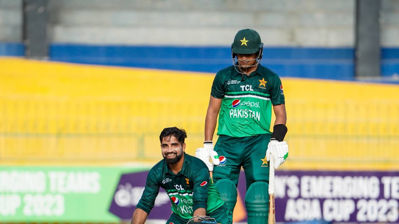 Tayyab Tahir celebrated his century with a prayer, India A vs Pakistan A, ACC Emerging Men's Cup, Final, Colombo, July 23, 2023