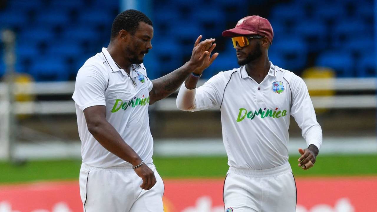 Shannon Gabriel, who had earlier dropped Rohit Sharma, sent him back for 57, West Indies vs India, 2nd men's Test, Port-of-Spain, 4th day, July 23, 2023