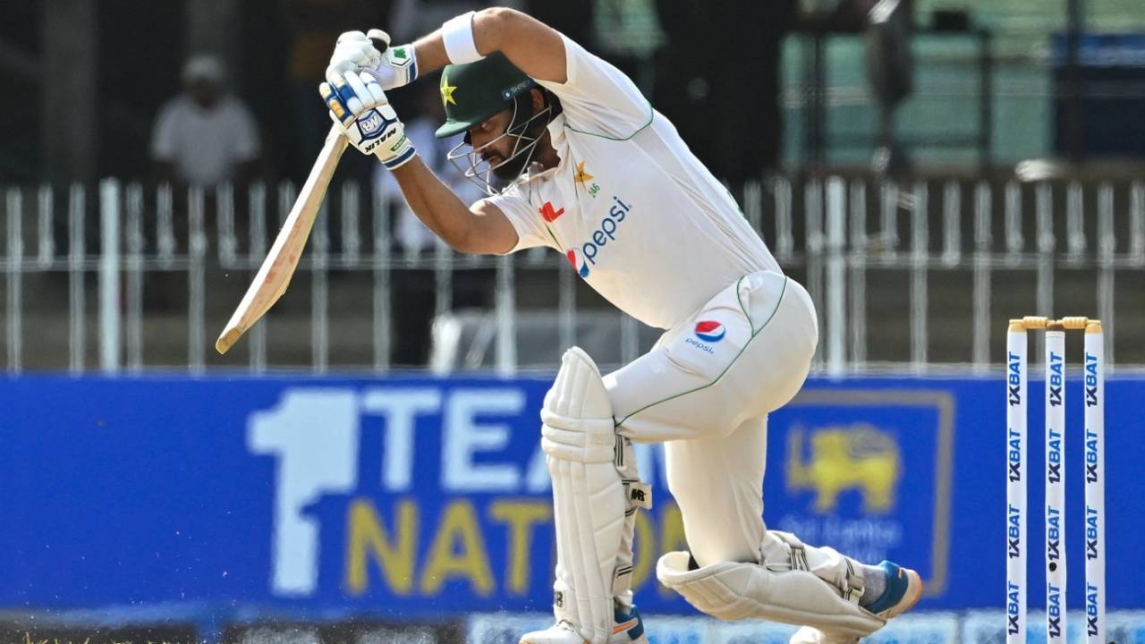 Abdullah Shafique leans into the off drive, Sri Lanka vs Pakistan, 2nd Test, Colombo, 1st day, July 24, 2023