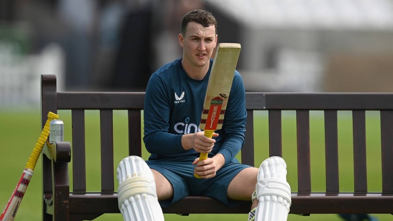 Harry Brook gets ready to bat during England's training session, London, July 25, 2023