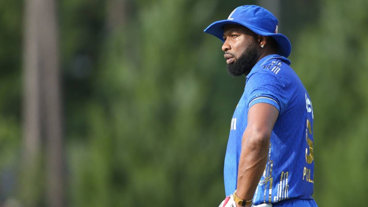 Kieron Pollard looks on, MI New York vs Seattle Orcas, Morrisville, MLC, July 25, 2023