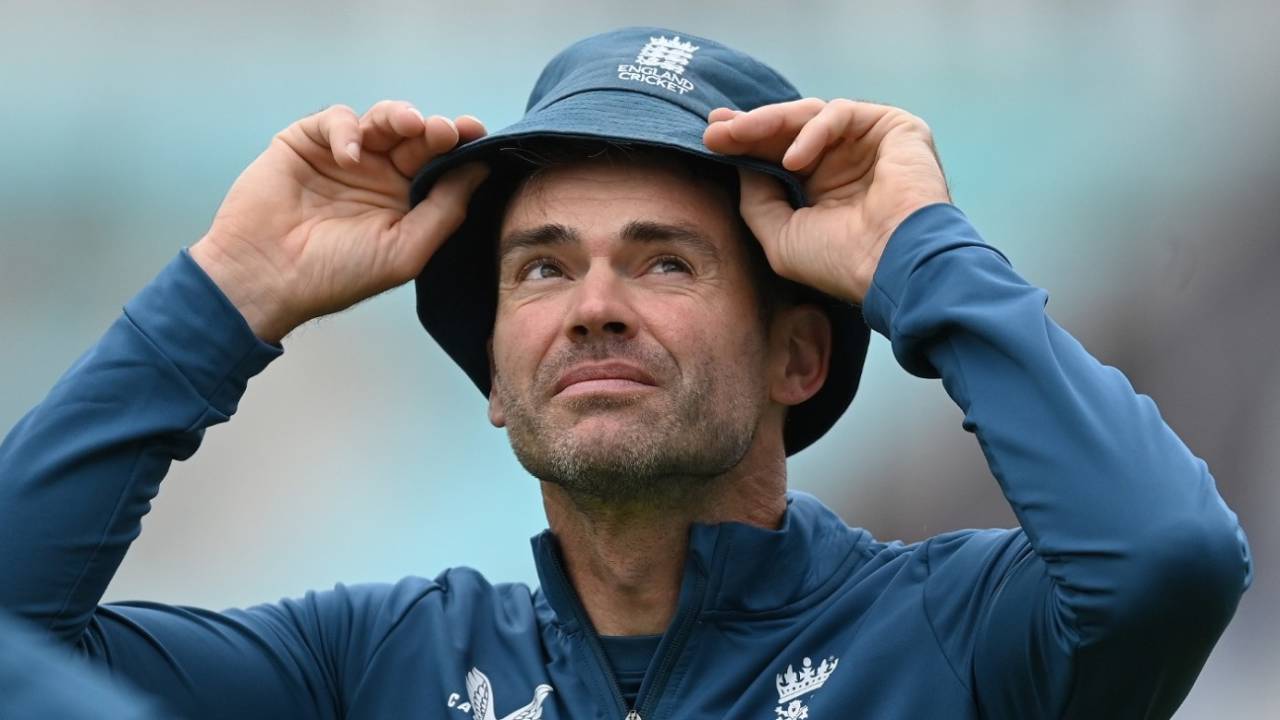 James Anderson looks to the skies ahead of the fifth Test, England vs Australia, The Kia Oval, July 26, 2023
