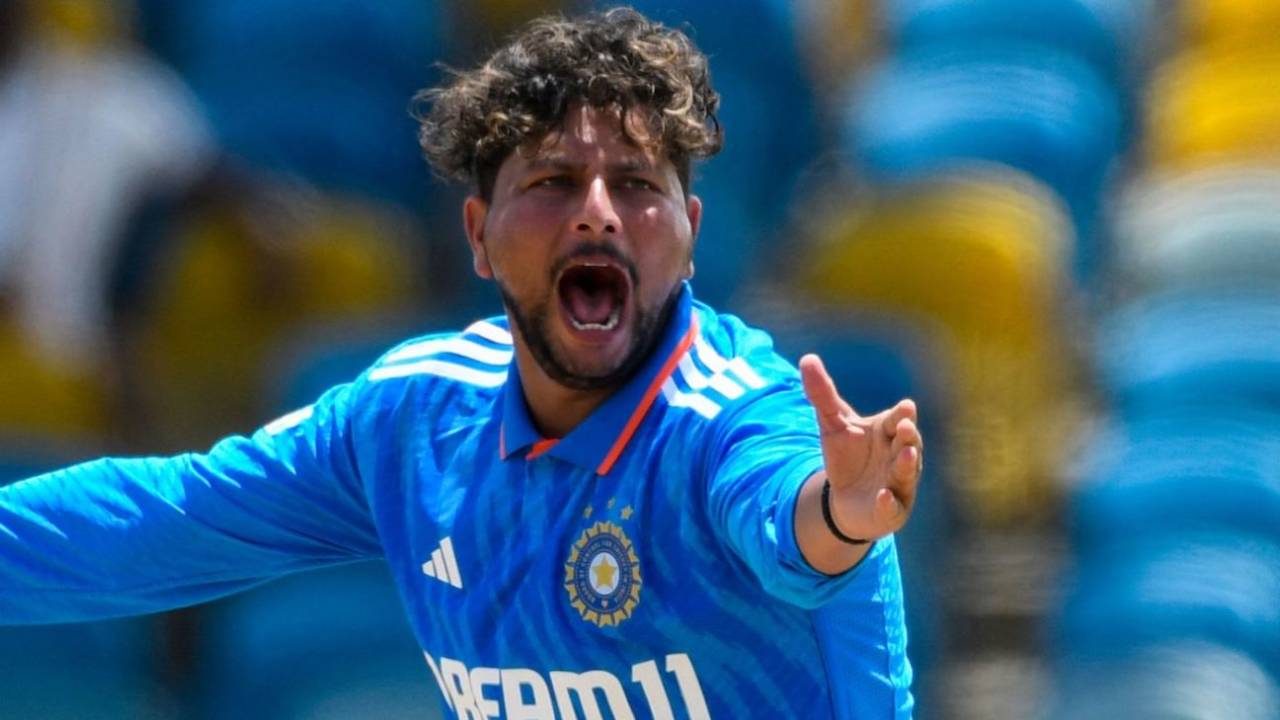 Kuldeep Yadav was the Player of the Match in Bridgetown with figures of 4 for 6&nbsp;&nbsp;&bull;&nbsp;&nbsp;AFP/Getty Images