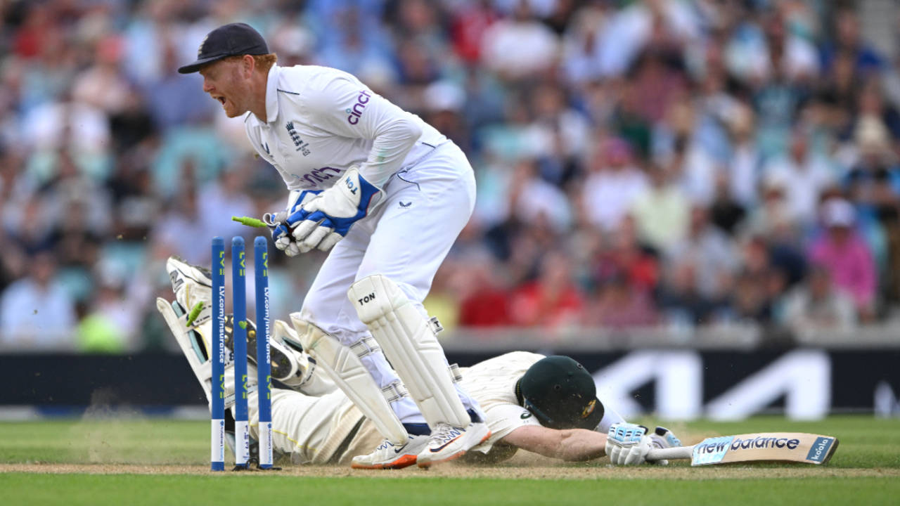 Steven Smith survived a tight run-out chance after tea, England vs Australia, 5th men's Ashes Test, The Oval, 2nd day, July 28, 2023