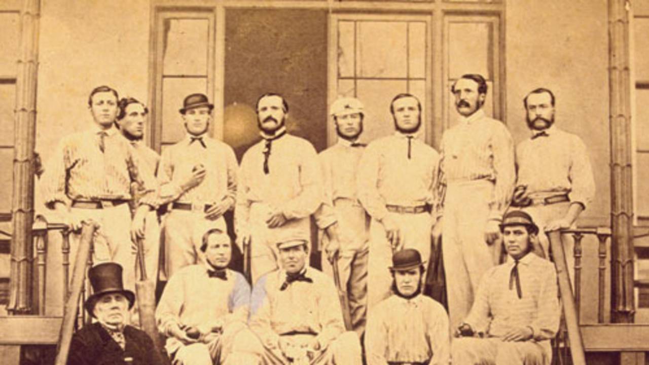 The England cricket team assembled at Lord's in London before leaving for the 1863 tour of Australia