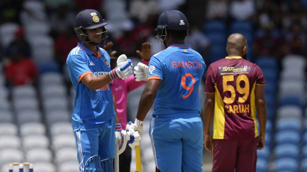 Shubman Gill and Sanju Samson put on a 69-run stand off just 53 deliveries, West Indies vs India, 3rd ODI, Tarouba, August 1, 2023