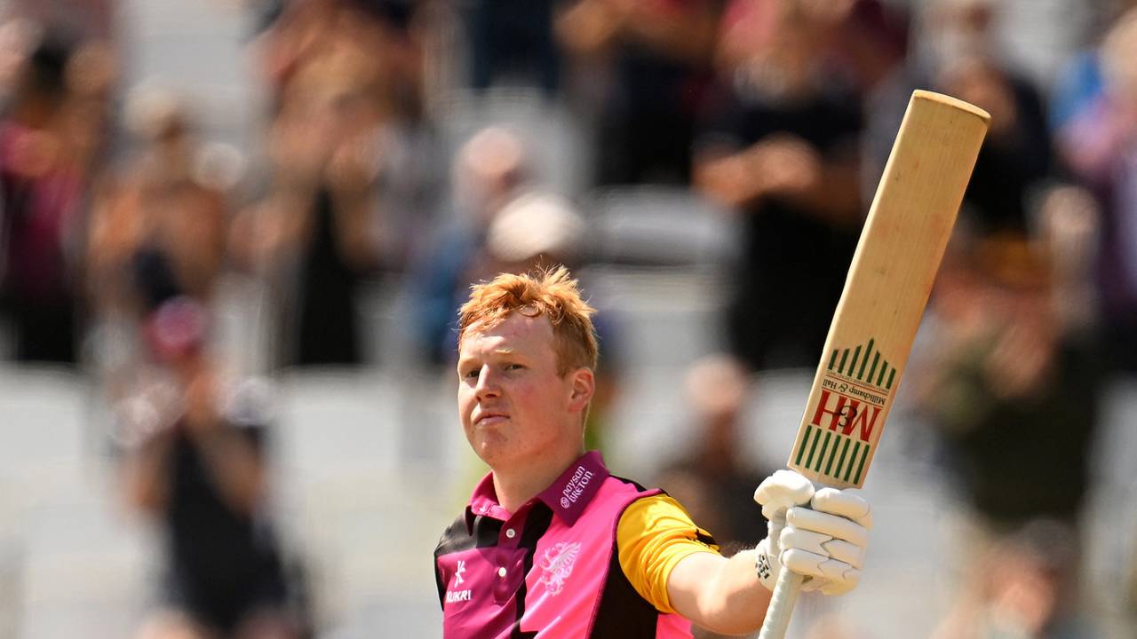 James Rew notched his second List A hundred, Somerset vs Worcestershire, Metro Bank One-Day Cup, Taunton, August 6, 2023