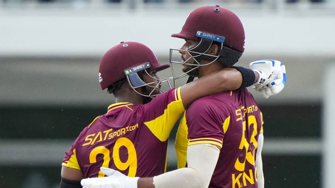 Brandon King and Nicholas Pooran get together, West Indies vs India, 5th men's T20I, Lauderhill, August 13, 2023