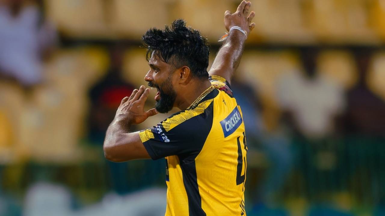 Seekkuge Prasanna hastened Strikers' end with his triple strike, Colombo Strikers vs Galle Titans, LPL 2023, Colombo, August 15, 2023