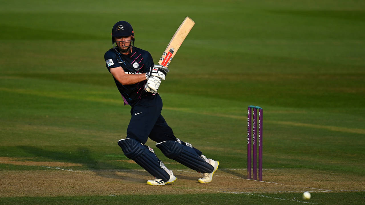 Martin Andersson swings the ball to leg, Somerset vs Middlesex, Royal London Cup, Taunton, August 14, 2022