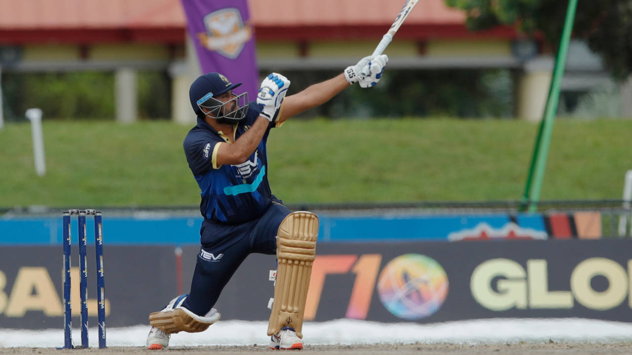 Yusuf Pathan heaves the ball into the leg side, New Jersey Triton's vs Morrisville Unity, Lauderhill, US Masters T10, August 19, 2023