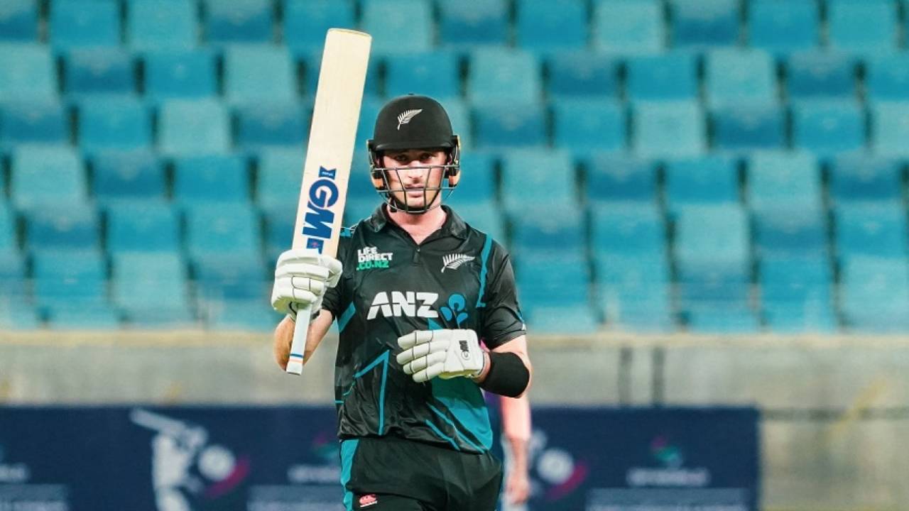 Will Young, playing his first game of the series, scored fifty off 40 balls, UAE vs New Zealand, 3rd T20I, Dubai, August 20, 2023