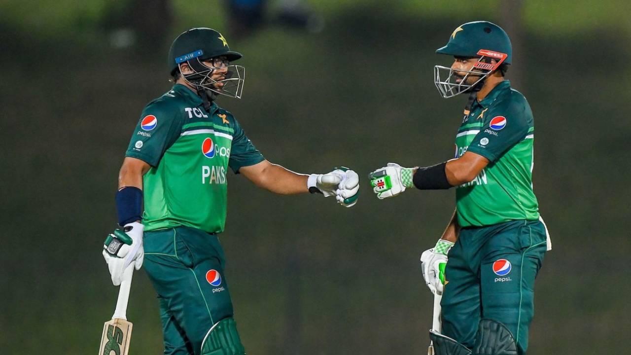 Imam-ul-Haq and Babar Azam's 118-run stand helped set Pakistan a platform for the chase&nbsp;&nbsp;&bull;&nbsp;&nbsp;AFP/Getty Images