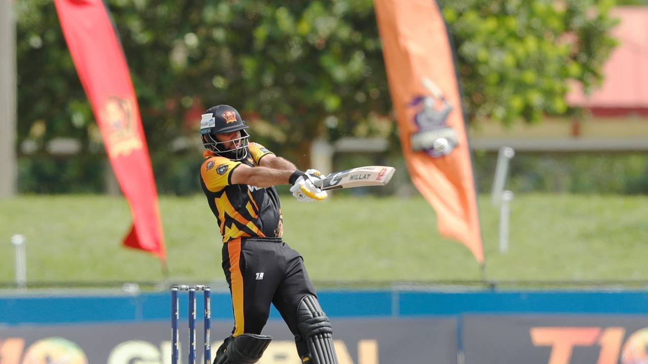 A very lean, very mean Misbah-ul-Haq in action, California Knights vs New York Warriors, Qualifier 1, US Masters T10, Lauderhill, August 26, 2023