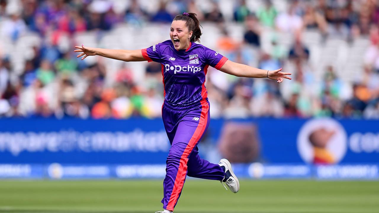 Grace Ballinger struck with her second ball, Southern Brave vs Northern Superchargers, Women's Hundred final, Lord's, August 27, 2023