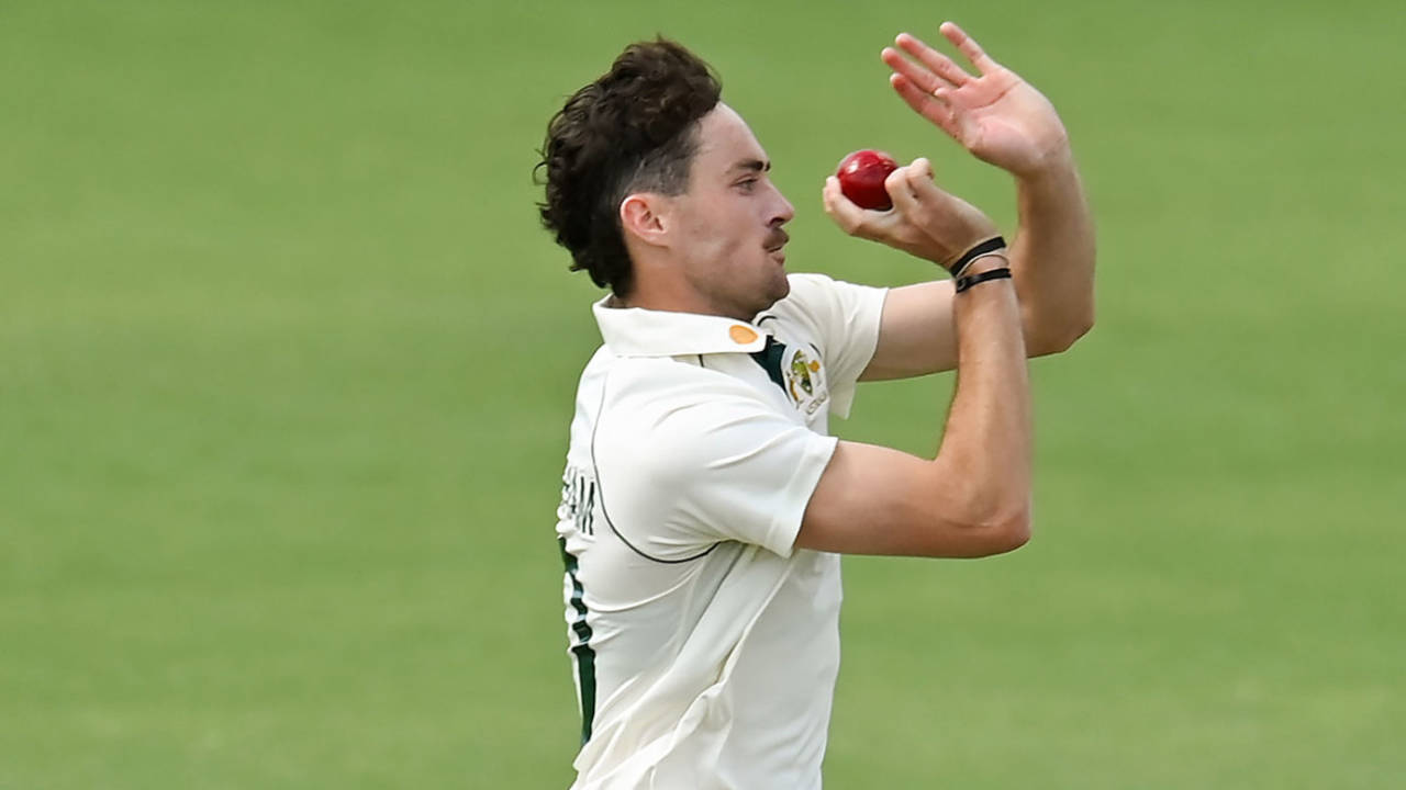 Jordan Buckingham was in the wickets early on, Australia A vs New Zealand A, 1st four-day game, Allan Border Field, August 28, 2023