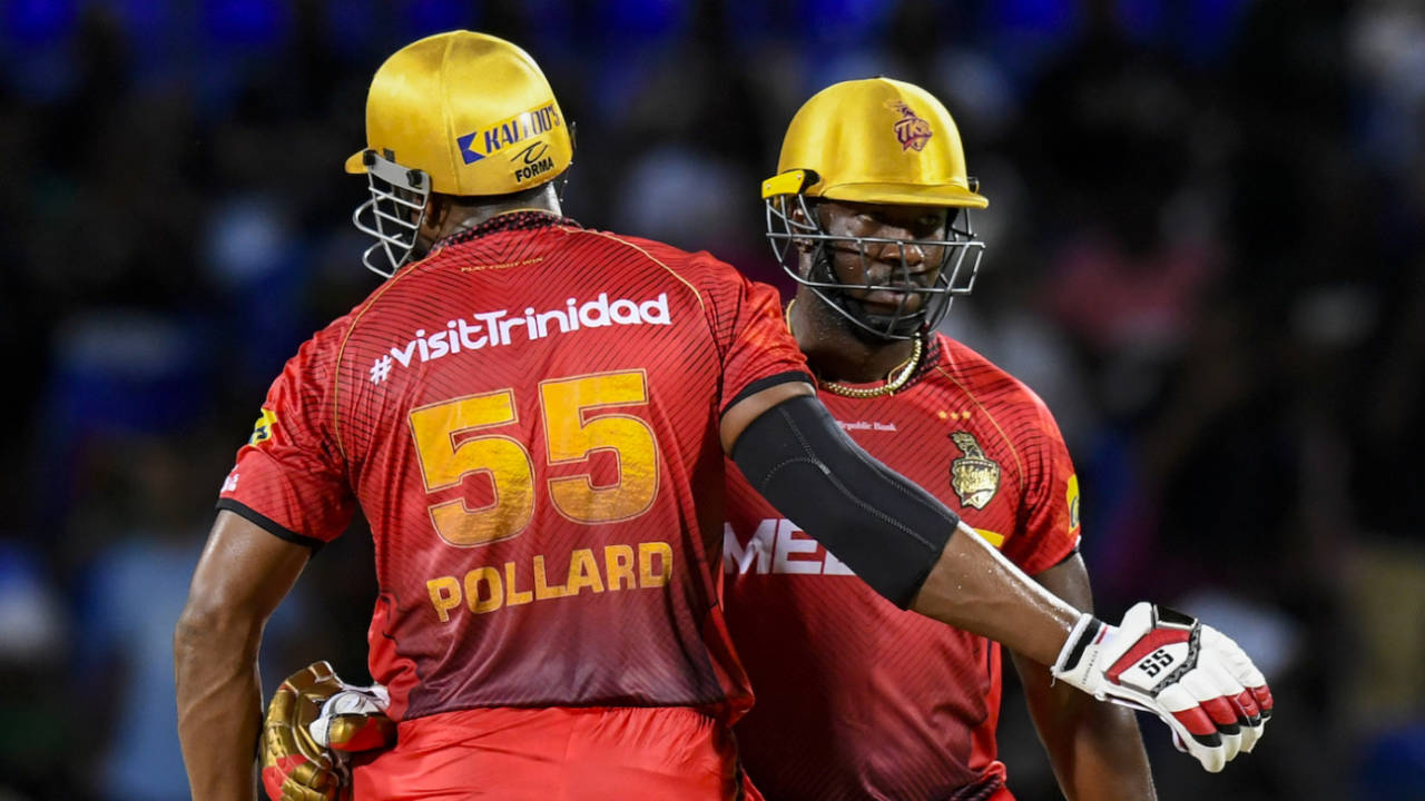 Kieron Pollard and Andre Russell put on a power-hitting show, St Kitts & Nevis Patriots vs Trinbago Knight Riders, CPL 2023, Basseterre, August 27, 2023
