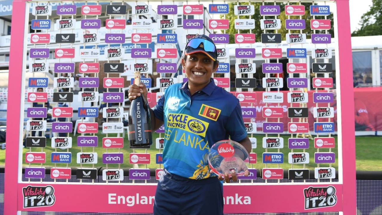 Chamari Athapaththu was player of the match after a formidable allround display, England vs Sri Lanka, 2nd women's T20I, Chelmsford, September 2, 2023