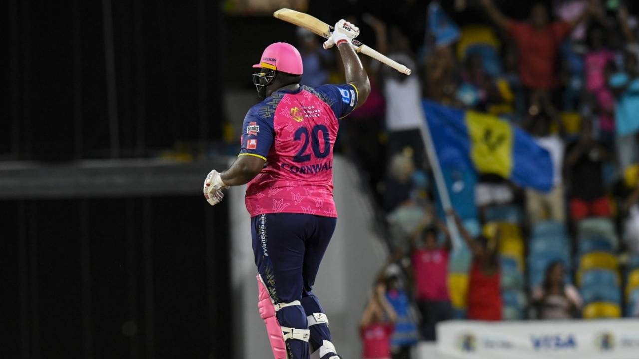 Rahkeem Cornwall bashed 102 off just 48 balls, including 12 sixes&nbsp;&nbsp;&bull;&nbsp;&nbsp;CPL T20 via Getty Images