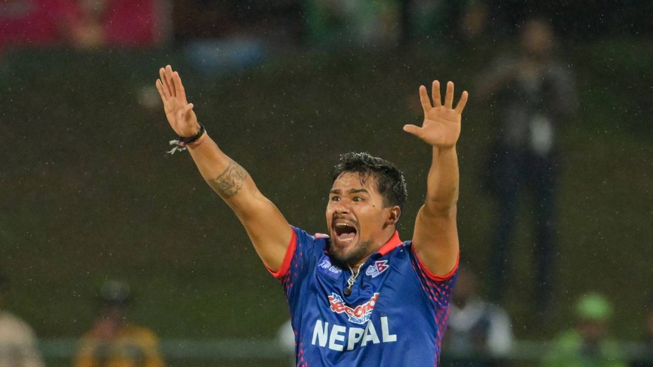 Karan KC appeals for lbw against Rohit Sharma, India vs Nepal, Asia Cup, Pallekele, September 4, 2023