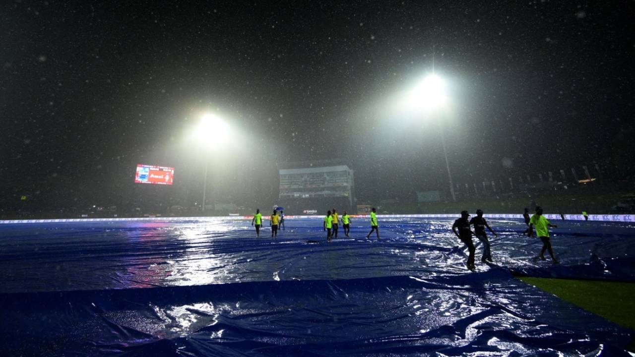 Covers were on after rain set in to disrupt India's chase early, India vs Nepal, Asia Cup, Pallekele, September 4, 2023