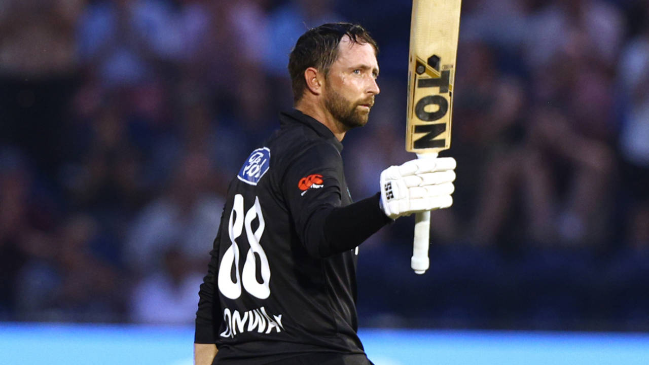 Devon Conway guided the chase with an unbeaten hundred, England vs New Zealand, 1st ODI, Cardiff, September 8, 2023