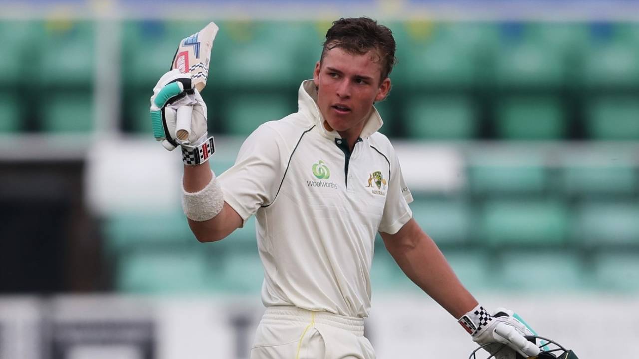 Harry Dixon celebrates a century for Australia's under 19s