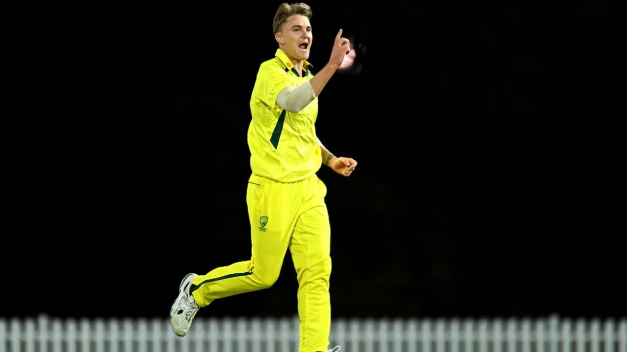 Henry Thornton claimed a career-best 7 for 39, Australia A vs New Zealand A, 2nd unofficial ODI, Brisbane, September 13, 2023 