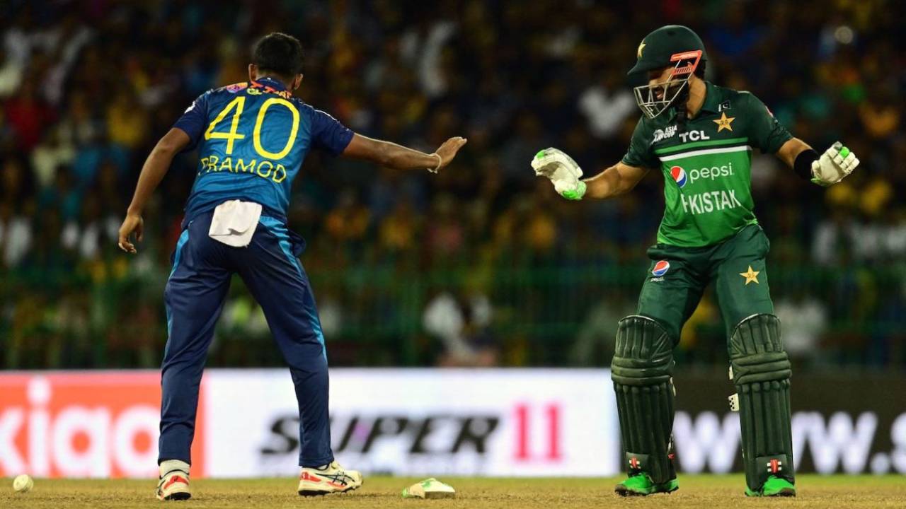 Pramod Madushan and Mohammad Rizwan got in an awkward position, Sri Lanka vs Pakistan, Super Four, Asia Cup, Colombo, September 14, 2023