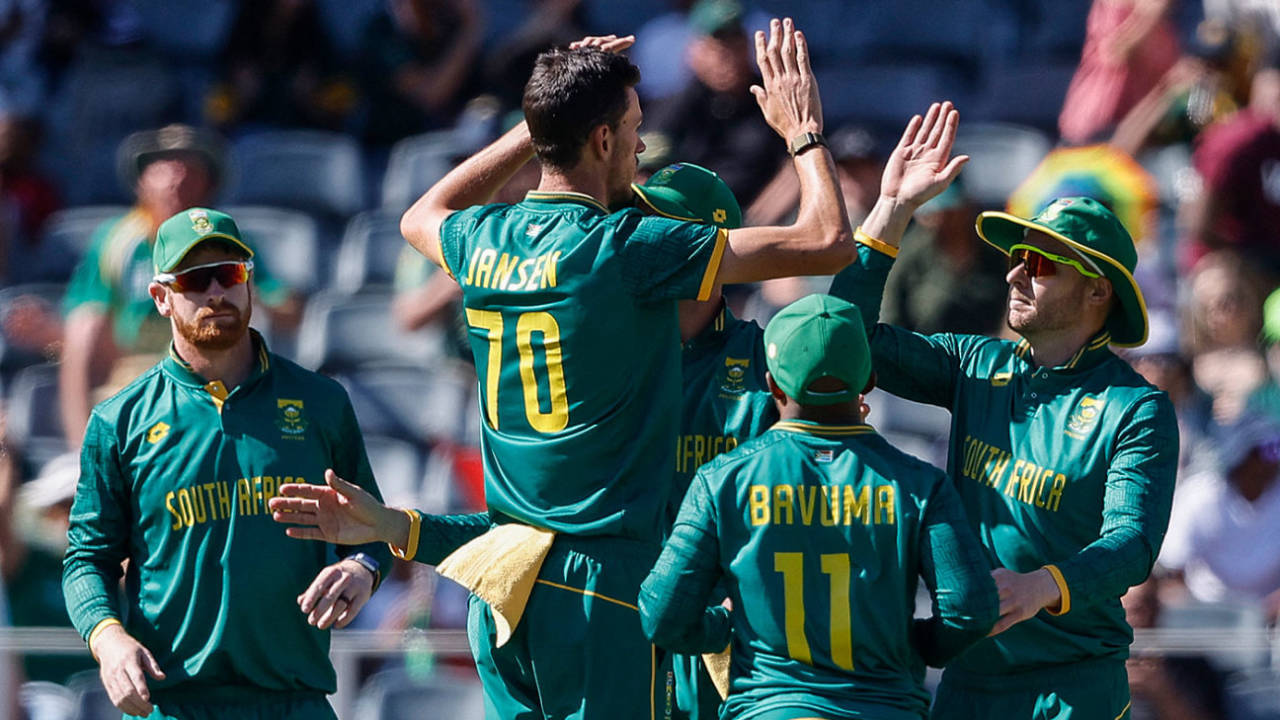 Marco Jansen claimed two wickets in his first over, South Africa vs Australia, 5th ODI, Johannesburg, September 17, 2023