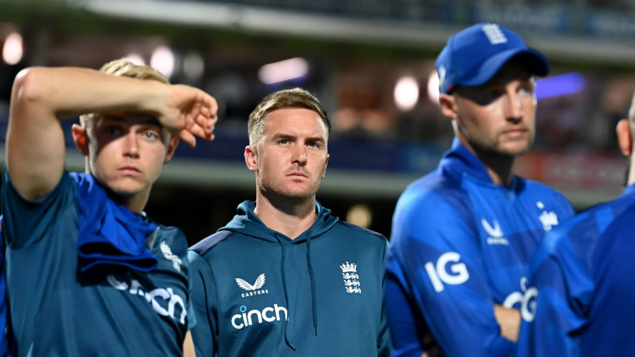 Jason Roy looks on at the end-of-series presentations after missing the New Zealand ODIs, England vs New Zealand, 4th ODI, Lord's, September 15, 2023