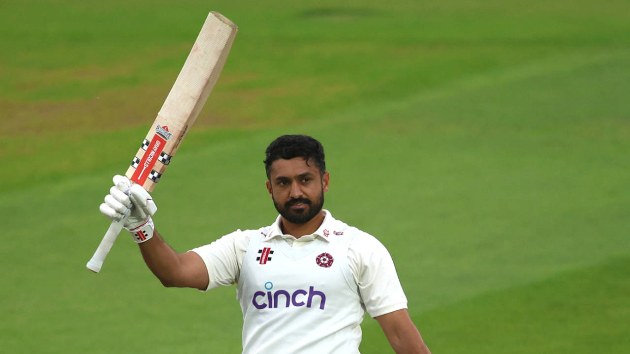 Nair was one of three Northants centurions, along with Vasconcelos and Zaib&nbsp;&nbsp;&bull;&nbsp;&nbsp;Getty Images for Surrey CCC