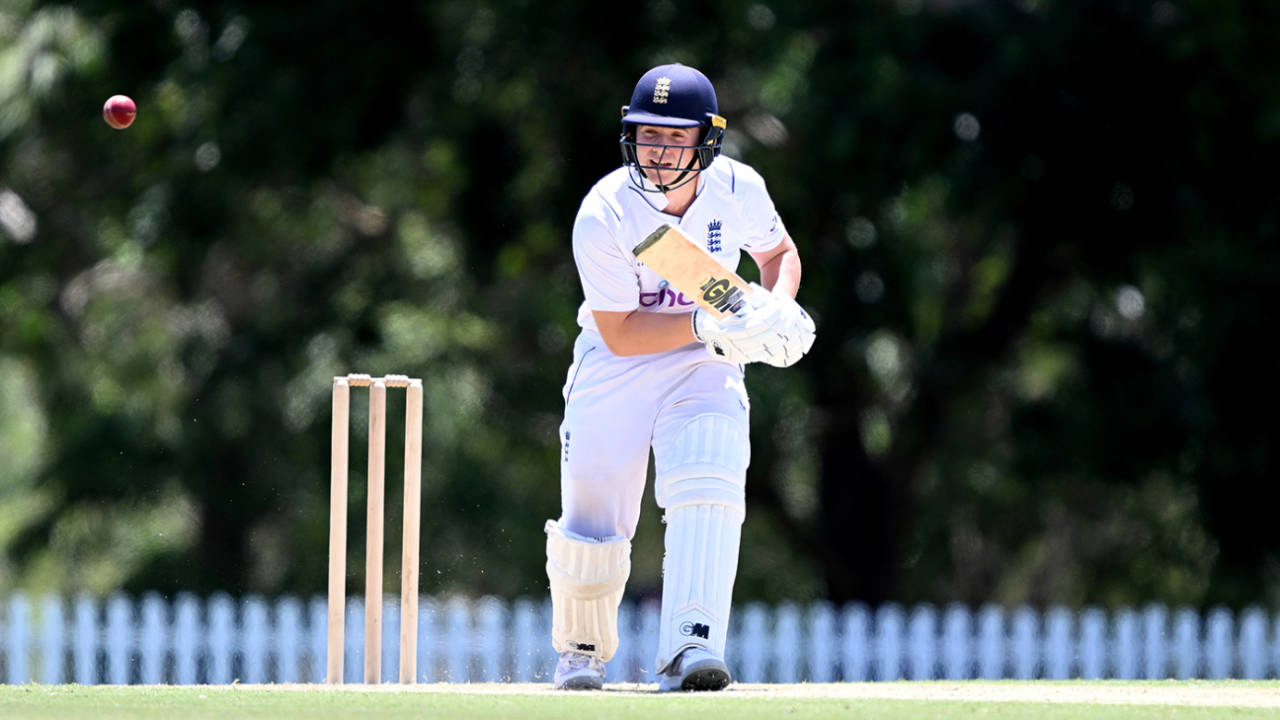 Matthew Hurst gets forward, Australia Under-19 vs England Under-19, 2nd Youth Test, Brisbane, 1st day, February 6, 2023