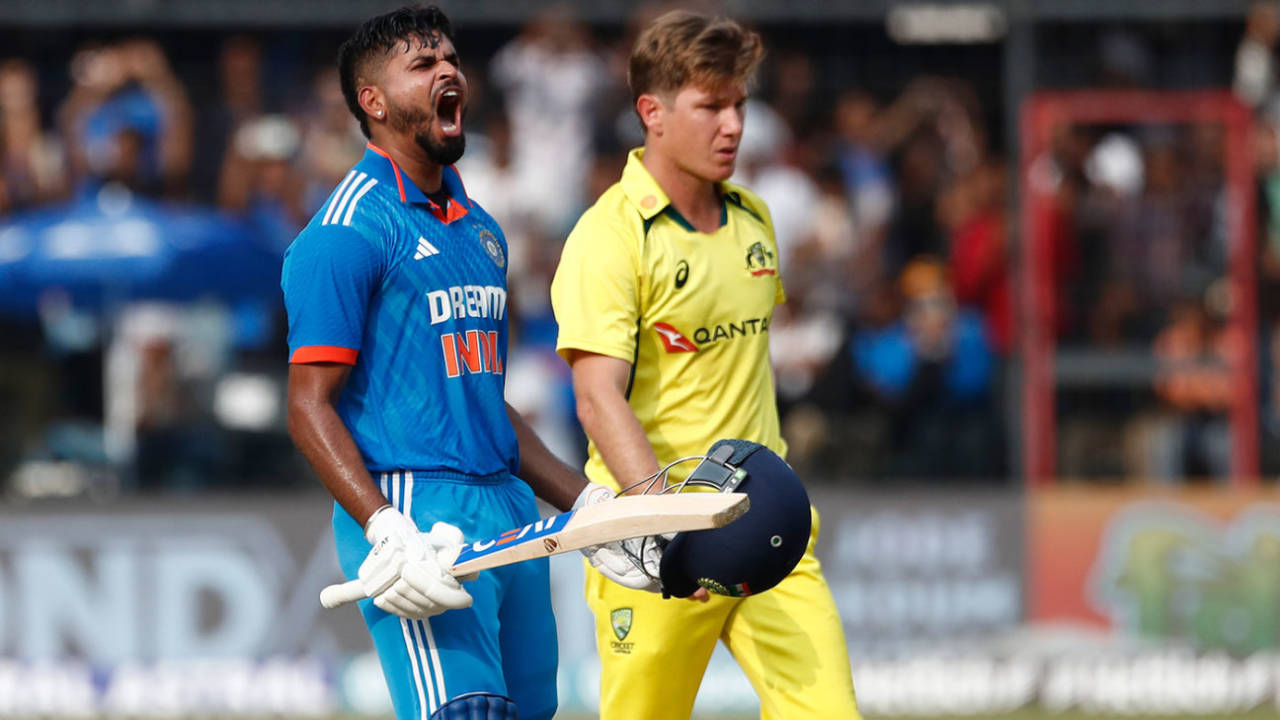 Shreyas Iyer lets out his emotions, India vs Australia, 2nd ODI, Indore, September 24, 2023