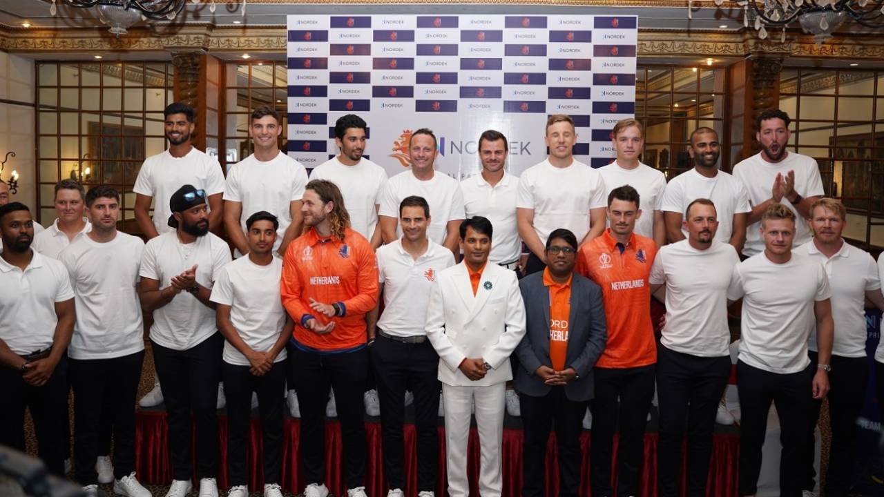 The Netherlands players and support staff were all smiles at a pre-World Cup event, Alur, September 26, 2023