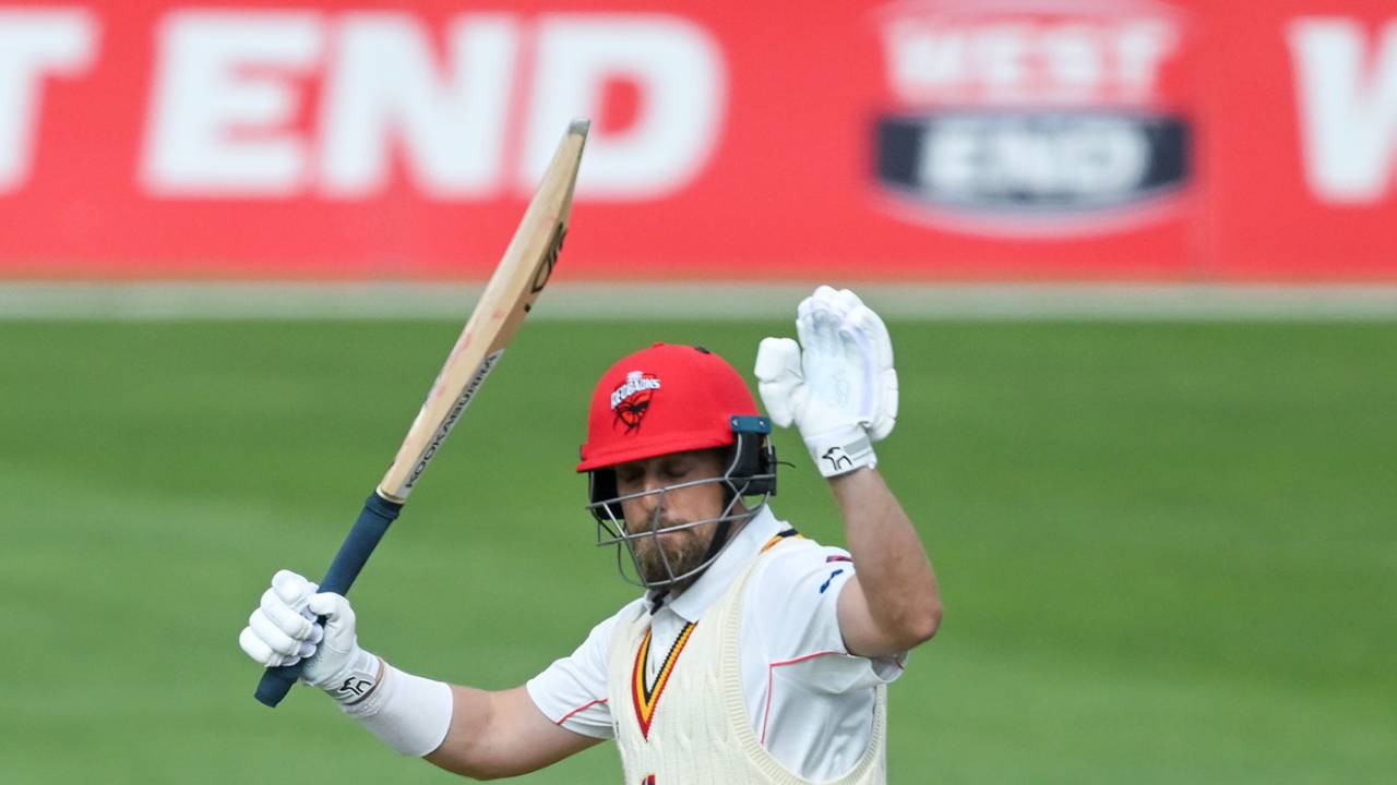 Jake Lehmann hit the first century of the Sheffield Shied season to rescue South Australia, South Australia vs Tasmania, Sheffield Shield, Karen Rolton Oval, October 3, 2023