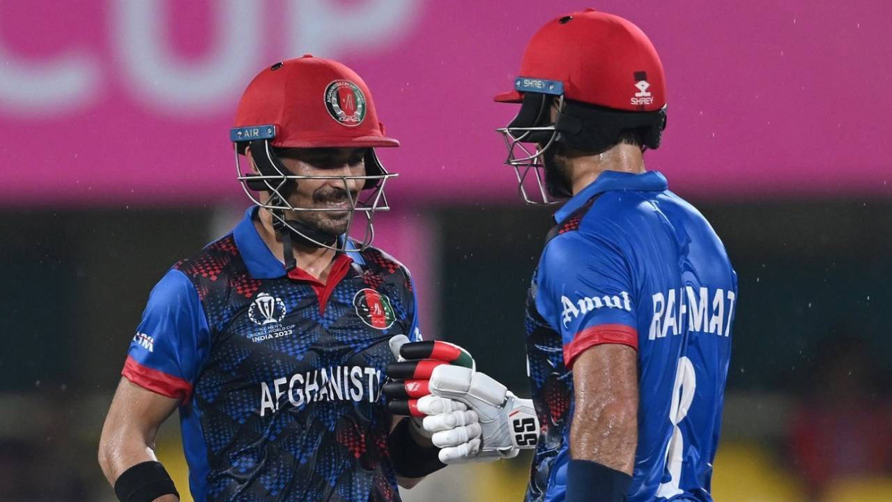 Rahmanullah Gurbaz and Rahmat Shah put on 212 runs for the second wicket&nbsp;&nbsp;&bull;&nbsp;&nbsp;AFP via Getty Images