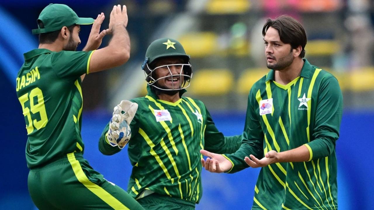 Usman Qadir bowled a tidy spell and picked up two wickets, Afghanistan vs Pakistan, Asian Games, semi-final, Hangzhou, October 6, 2023