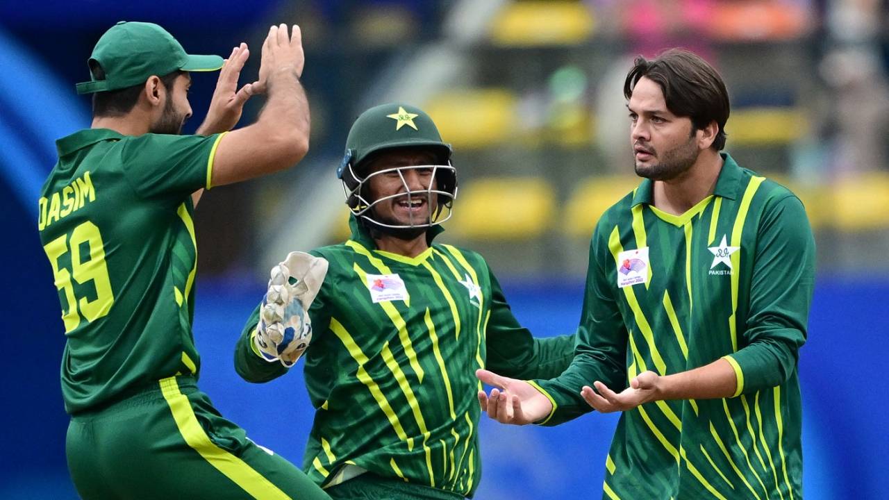 Usman Qadir bowled a tidy spell and picked up two wickets, Afghanistan vs Pakistan, Asian Games, semi-final, Hangzhou, October 6, 2023