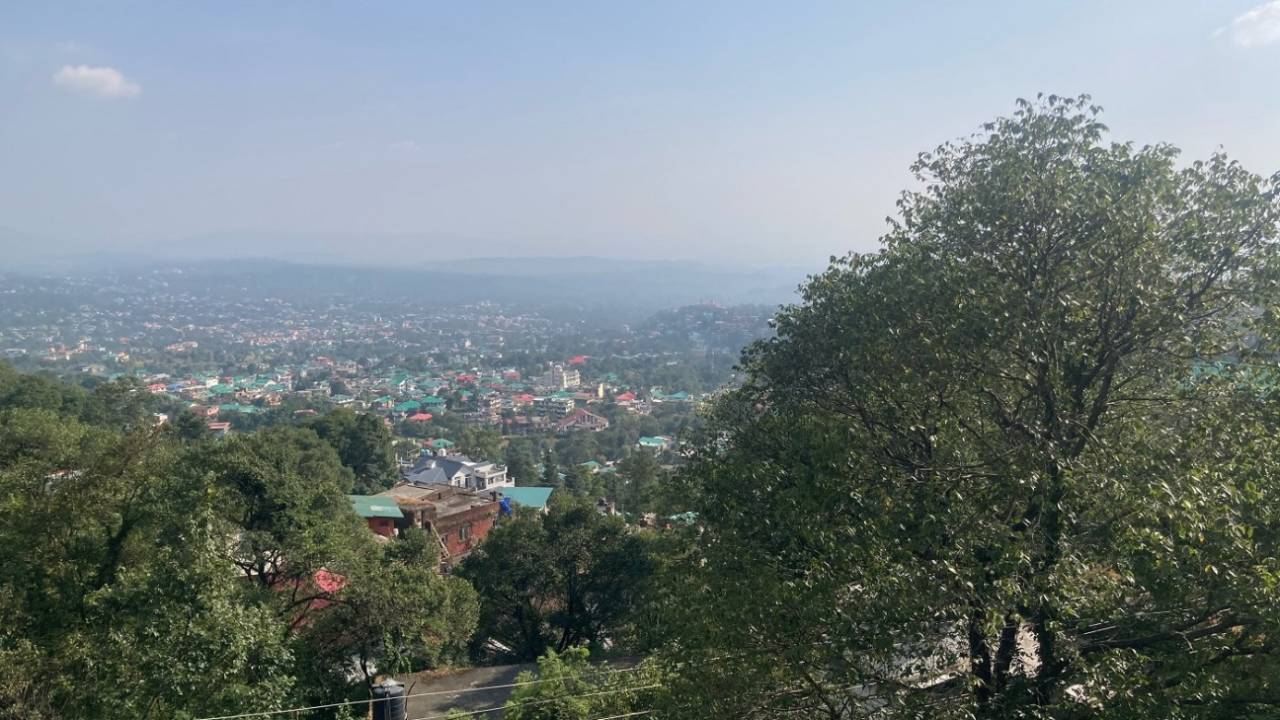 The view from Matt Roller's hotel room in Dharamsala, Men's World Cup 2023, Dharamsala, October 6, 2023
