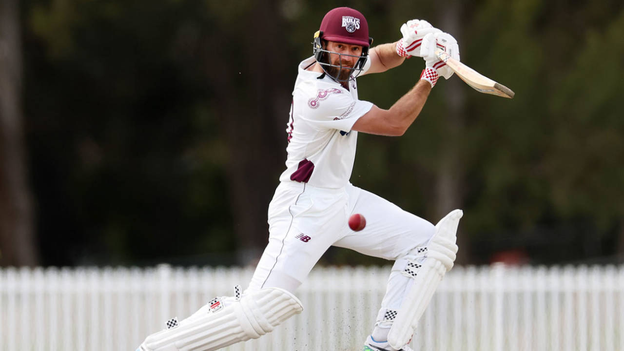 Michael Neser drives during his century, New South Wales vs Queensland, Sheffield Shield, Cricket Central, October 7, 2023